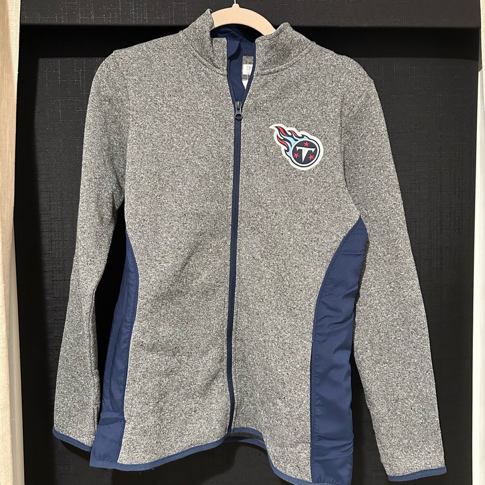 Titans - Team Apparel Gray and Navy Varsity Jacket with Tennessee Patch